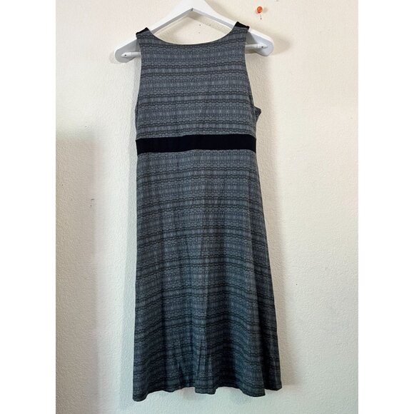 Aventura Womens Gray Black Patterned Sleeveless A-Line Dress Size Large Stretch - Picture 3 of 11